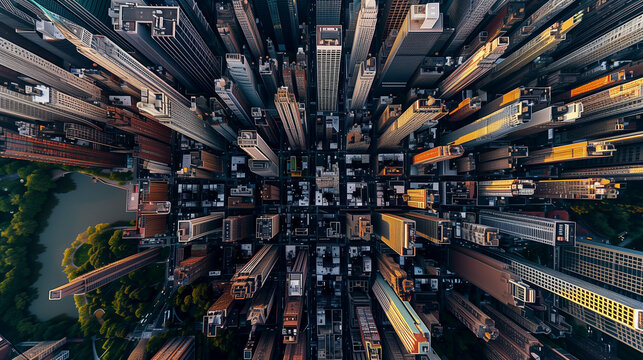 Arial view of a highly populated city