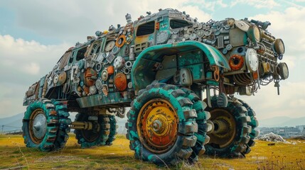 Environmental sculptures made from recycled materials