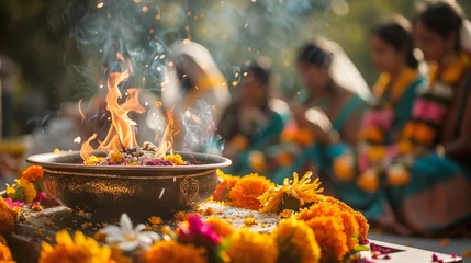 Foto op Aluminium Vibrant Hindu festival celebrations © Premreuthai