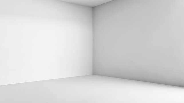  empty white corner wall on white background
