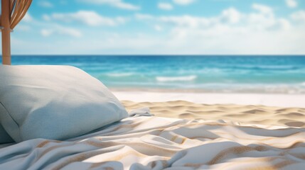 Obraz na płótnie Canvas Relaxation with the sea concept,Beach vacation relaxation on ocean 