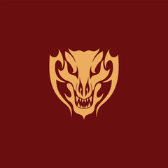 Vector Logo art for Small Business Shop and Game Company. Skull creature theme design