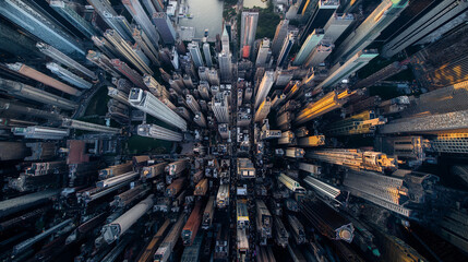 Arial view of a highly populated city