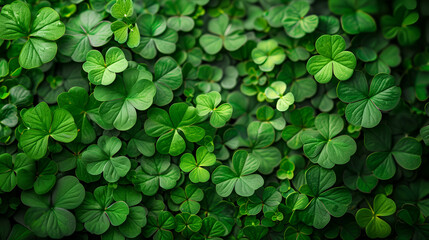 St. Patrick's Day abstract background, celebrating Irish culture with vibrant colors and shamrock motifs, perfect for festive designs. Generative AI

 - obrazy, fototapety, plakaty