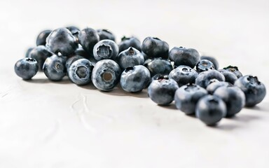 fresh blueberries on white background