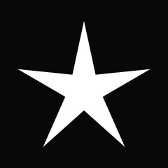 Star icon vector. White icon on black artboard. 