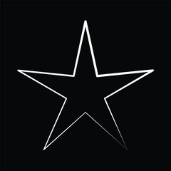 Star icon vector. White icon on black artboard. 
