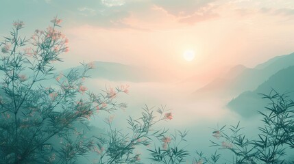 Pastel Bliss of Spring: Abstract Background Conveying Morning Calm