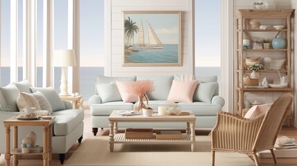Chic Coastal Cottage Embrace coastal living with a chic cottage-inspired design featuring soft pastels