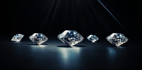 Diamonds group placed on dark blue background