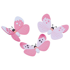  3D Illustration Pink Butterfly Icon