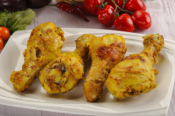 Roasted Chicken leg drumsticks with curry sauce