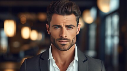 Obraz premium handsome and stylish man looking at camera, 