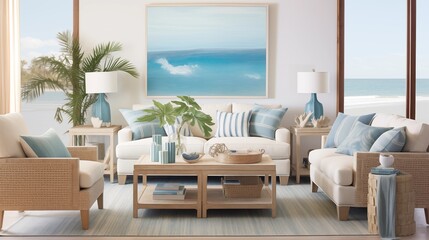 Fototapeta premium Coastal Retreat Create a serene coastal retreat with soothing hues