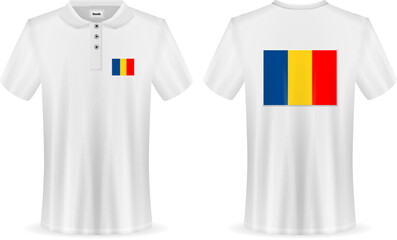 Polo shirt with Romania flag