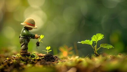 gardening service services, in the style of macro photography, environmental awareness  I