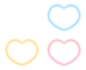 Blurred Colorful Heart Shape illustration Heart Shape Element Design Aura Heart Set Collection