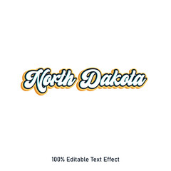 North Dakota text effect vector. Editable college t-shirt design printable text effect vector. 3d text effect vector.