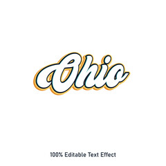 Ohio text effect vector. Editable college t-shirt design printable text effect vector. 3d text effect vector.