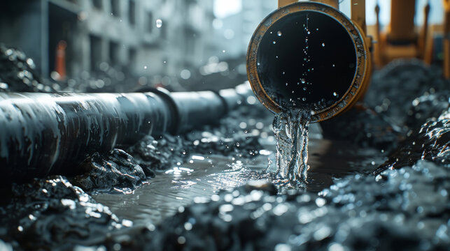 Installation of a sewage pipes in the street by public works to give access to mains drainage to neighboring houses and buildings
