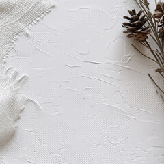 blank white grunge paper with leaf decoration
