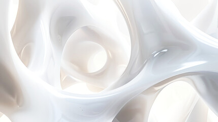 Abstract smooth white three dimensional shapes
