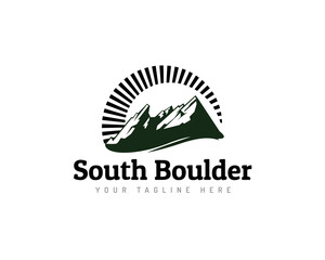 mountains south boulder art circle line logo icon symbol design template illustration inspiration