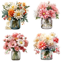 Fototapeta premium flower bouquet isolated on transparent background