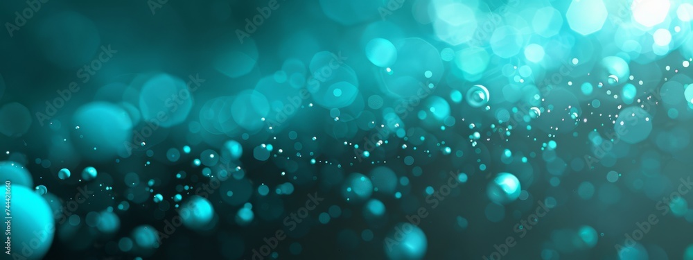 Aufkleber cyan and blue glow particle abstract bokeh background