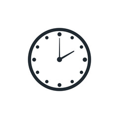 icon clock time, vector illustration. white background combination black