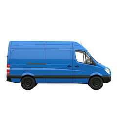 blue delivery van on transparency background PNG
