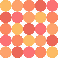 Vector seamless pattern in abstract style with multi-colored circles. Warm colors. - 744428814