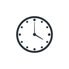 icon clock time, vector illustration. white background combination black