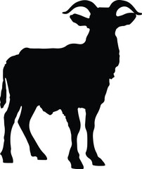 Goat Silhouette illustration Vector White Background