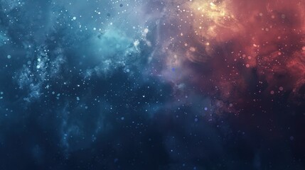 Abstract cosmic dust clouds with blue and red nebulosity resembling an interstellar cloud. Celestial background for wallpaper.