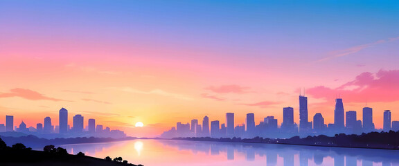 Sunrise over the city