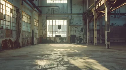 Fotobehang Abandoned factory building warehouse © abdul kahfi