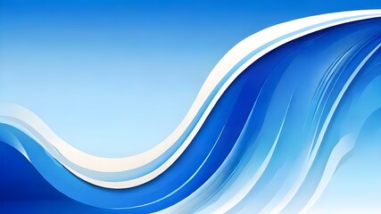 Fototapeta premium Abstract Blue Wave on Background. Vector Illustration