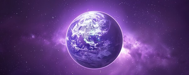 galaxy illustration showcasing a purple-toned planet, offering a blank canvas for artistic design.