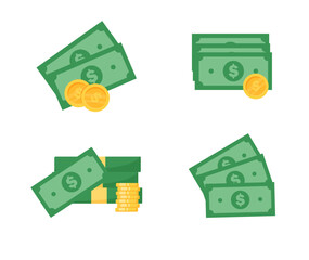 Vector dollar icon set. dollar value vector wallet and credit card money spending ideas.