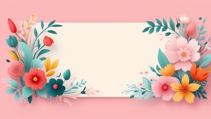 Frame with flowers. Floral design. Save the date card