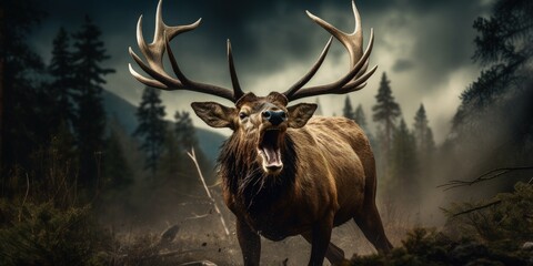 Wild Elk in nature