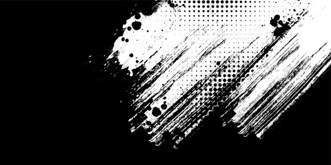 Black and white abstract grunge paint texture background