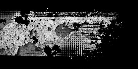 Black and white abstract grunge paint texture background