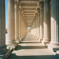 Majestic Building with Soaring Columns