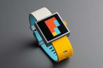 Wrist watch in modern and retro style by luxury color design Created with Generative AI technology.