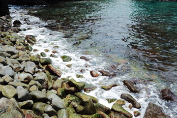 natural pattern rock with motion of wave