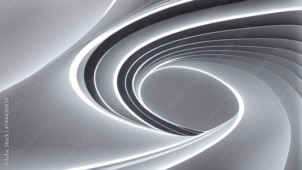 Aufkleber minimalist-3d-rendering-of-an-abstract-wave-composed-of-curved-lines-and-shapes-sparkling-effects