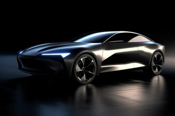 Electric sport car design concept for clean energy vehicle Created with Generative AI technology.