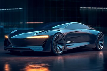 Fototapeta na wymiar Electric sport car design concept for clean energy vehicle Created with Generative AI technology.